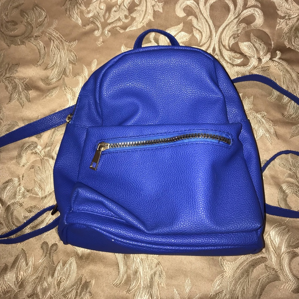 mini blue backpack